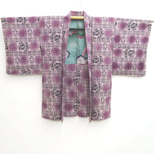 Load image into Gallery viewer, Haori Jacket Vintage(1950-1980) Purple Black Botanical Silk #9527H2