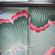 Load image into Gallery viewer, Haori Jacket Vintage(1950-1980) Purple Black Botanical Silk #9527H2