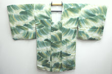 Load image into Gallery viewer, Haori Jacket Vintage(1950-1980) Green Wave Silk #8562G1