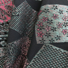 Load image into Gallery viewer, Haori Jacket Vintage(1950-1980) Black Plum blossom Chrysanthemum Silk #9576H3