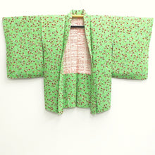 Load image into Gallery viewer, Haori Jacket Vintage(1950-1980) Light Green Maple Leaf Branch Silk #9240E3