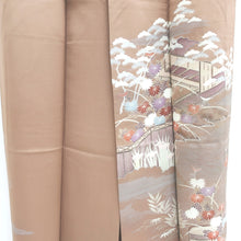 Load image into Gallery viewer, Kimono Rosybrown Chrysanthemum Pine Tree Silk #9146D4