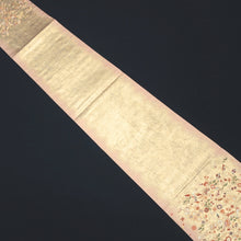 Load image into Gallery viewer, Fukuro Obi Vintage(1950-1980) Gold Crane Birds Bamboo leaf Silk BB195V2