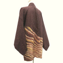 Load image into Gallery viewer, Haori Jacket Vintage(1950-1980) Brown Wave Silk #9552H2