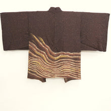 Load image into Gallery viewer, Haori Jacket Vintage(1950-1980) Brown Wave Silk #9552H2