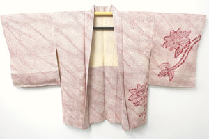 Haori Jacket Vintage(1950-1980) Pink Full Shibori Magnolia Silk #8813A4