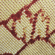 Load image into Gallery viewer, Haori Jacket Vintage(1950-1980) Yellow brown Full Shibori Tree Mountain Silk #9068D2