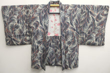 Load image into Gallery viewer, Haori Jacket Vintage(1950-1980) Cream white Gray Plum blossom Branch Silk #8564G1