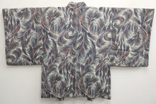 Load image into Gallery viewer, Haori Jacket Vintage(1950-1980) Cream white Gray Plum blossom Branch Silk #8564G1