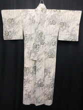 Load image into Gallery viewer, Kimono Cream white Peony Plum blossom Komon Silk #7968M4
