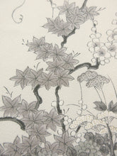 Load image into Gallery viewer, Kimono Cream white Peony Plum blossom Komon Silk #7968M4