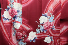 Load image into Gallery viewer, Furisode Wine red Peony Silk #8787A3