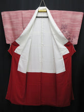 Load image into Gallery viewer, Kimono Reddish Pink Chrysanthemum Tsukesage Tall Silk #8206B3