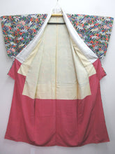 Load image into Gallery viewer, Kimono Dark Blue Navy Bamboo leaf Komon Tall Silk #8145B1