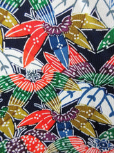 Load image into Gallery viewer, Kimono Dark Blue Navy Bamboo leaf Komon Tall Silk #8145B1