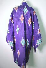 Load image into Gallery viewer, Haori Jacket Vintage(1920-1950) Purple Abstract art Meisen Long Silk #8579G2