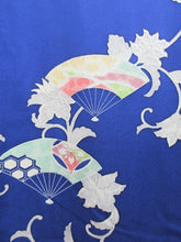 Load image into Gallery viewer, Kimono Blue Komon Rinzu Tall Silk #8150B1