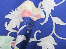 Load image into Gallery viewer, Kimono Blue Komon Rinzu Tall Silk #8150B1