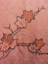 Load image into Gallery viewer, Haori Jacket Vintage(1950-1980) Vermillion Full Shibori Maple Leaf Branch Silk #7895M1