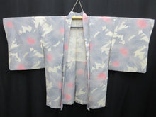 Load image into Gallery viewer, Haori Jacket Vintage(1950-1980) Cream white Light Gray Ajisai Silk #7947M3