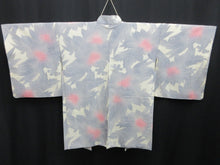 Load image into Gallery viewer, Haori Jacket Vintage(1950-1980) Cream white Light Gray Ajisai Silk #7947M3