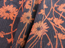 Load image into Gallery viewer, Haori Jacket Vintage(1950-1980) Black Flower Rinzu #68