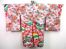 Load image into Gallery viewer, Haori Jacket Vintage(1920-1950) Red Meisen #99