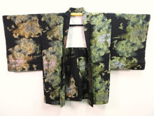 Load image into Gallery viewer, Haori Jacket Vintage(1950-1980) Black Gold Glinting Flower #76