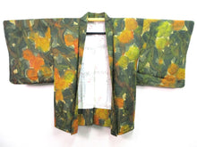 Load image into Gallery viewer, Haori Jacket Green Flower Like a Water Color Painting #91