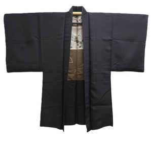 Men's Haori Vintage(1950-1980) Black Kiyomizudera Temple Silk #10409A2