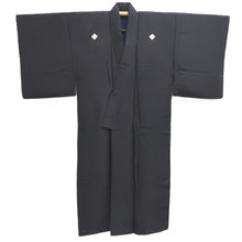 Load image into Gallery viewer, Men&#39;s Kimono Vintage(1950-1980) Black Montsuki Silk #10459A4
