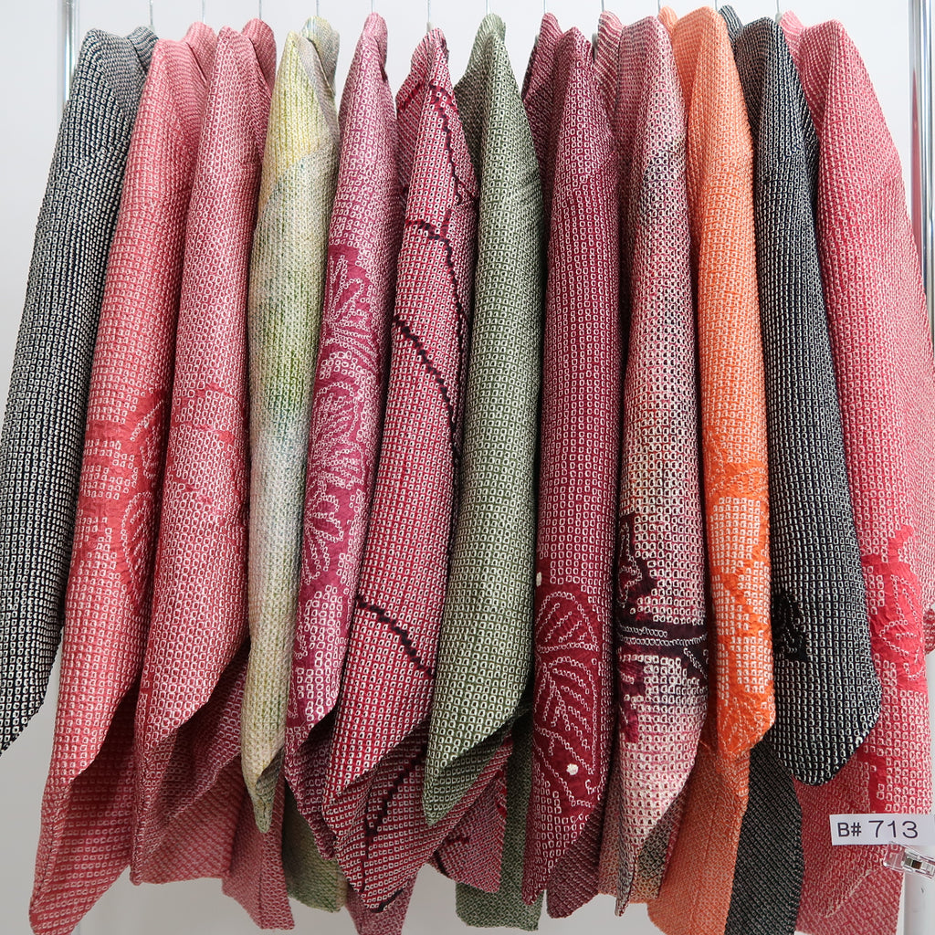 Bundle 12pcs Silk Vintage Full Shibori Haori Wholesale Bulk Free Shipping #713