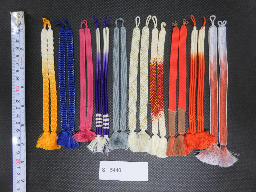 S#5440 Silk Haori Himo Flat Braid 10pcs Bundle Pack