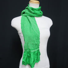 Load image into Gallery viewer, Silk Japanese Obiage Shibori Green 49.6x5.9in(126x15cm) A#10051
