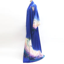 Load image into Gallery viewer, Kimono Blue Butterfly Hand painted Silk #9665J3
