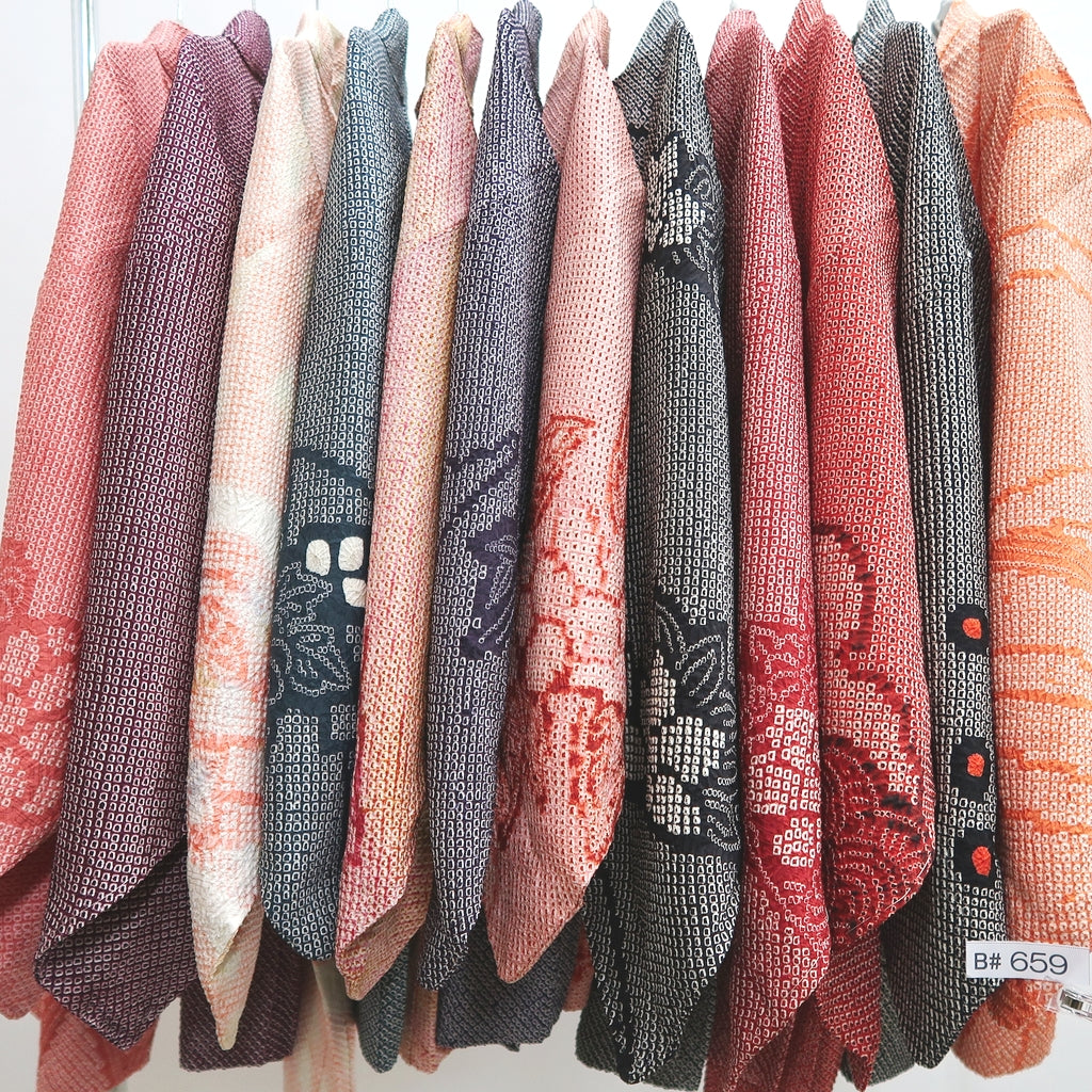 Bundle 12pcs Silk Vintage Full Shibori Haori Wholesale Bulk Free Shipping #659