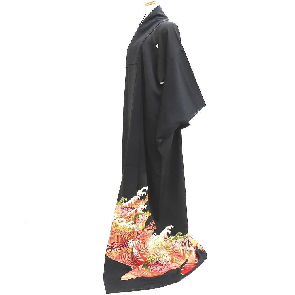 Tomesode Black Wave Tall Silk #10390F5