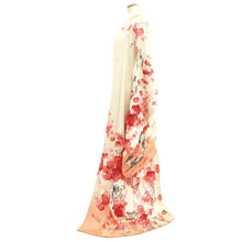 Load image into Gallery viewer, Furisode White Pink Plum blossom Branch Silk #10541B3
