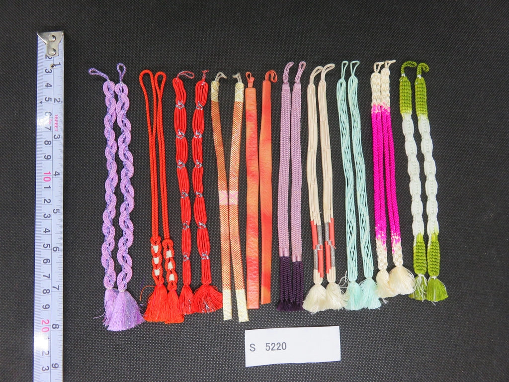 S#5220 Silk Haori Himo Flat Braid 10pcs Bundle Pack