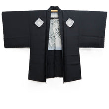 Load image into Gallery viewer, Men&#39;s Haori Black Montsuki Bamboo Silk #10435A3
