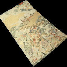 Load image into Gallery viewer, Fukuro Obi Gold Heian Period Aristocrats Silk BB269V5
