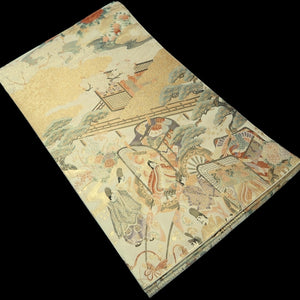 Fukuro Obi Gold Heian Period Aristocrats Silk BB269V5