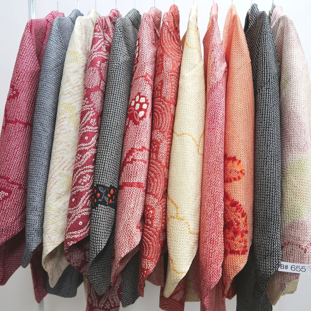 Bundle 12pcs Silk Vintage Full Shibori Haori Wholesale Bulk Free Shipping #655