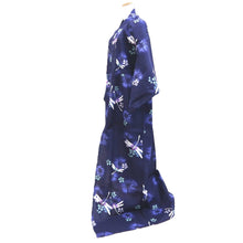 Load image into Gallery viewer, Yukata Navy Dragonfly Cotton #10744D3
