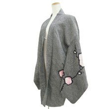 Load image into Gallery viewer, Haori Jacket Vintage(1950-1980) Black Full Shibori Ume Branch Silk #10830E2
