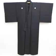 Load image into Gallery viewer, Men&#39;s Kimono Vintage(1950-1980) Black Montsuki Habutae Silk #9968C1
