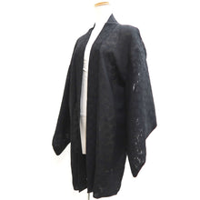 Load image into Gallery viewer, Haori Jacket Vintage(1950-1980) Black Sheer Botanical Silk #10890E4
