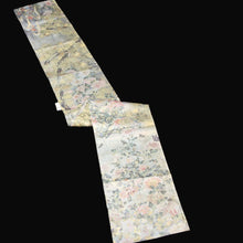 Load image into Gallery viewer, BB10011AB Silk Obi Fabric Chrysanthemum Butterfly Gold Silver 84.6x11.0in(215x28cm)
