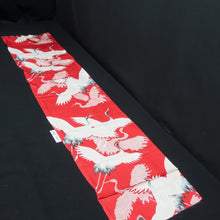 Load image into Gallery viewer, KK1415B8 Silk Kimono Fabric Vintage(1920-1950) Crane Red 57.9x11.8in(147x30cm)
