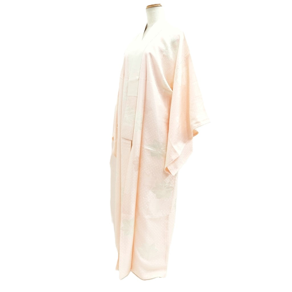 Juban Light Pink Maple Leaf Shibori Silk #10513B2